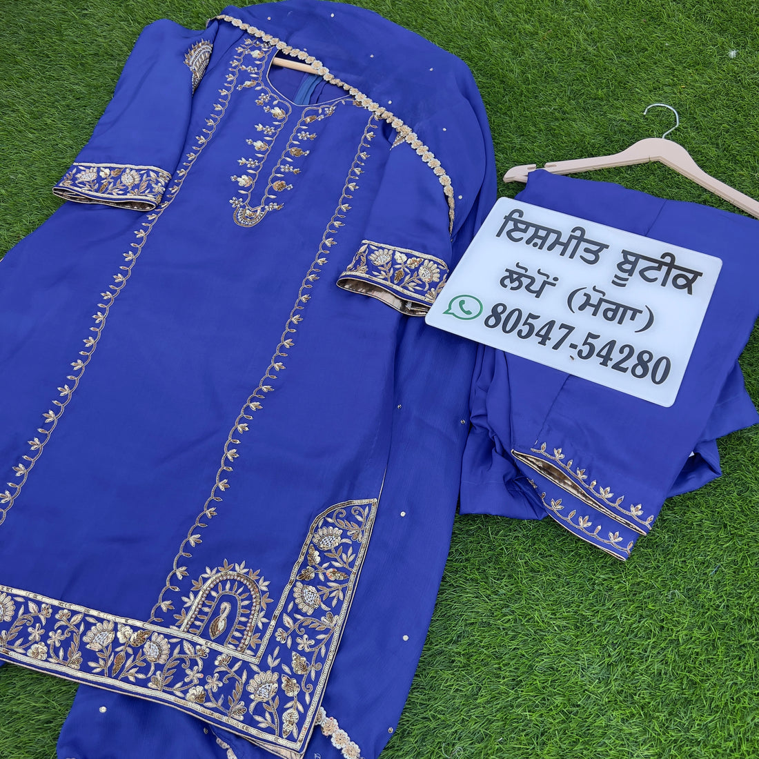Pure silk hand embroidery salwar kameez